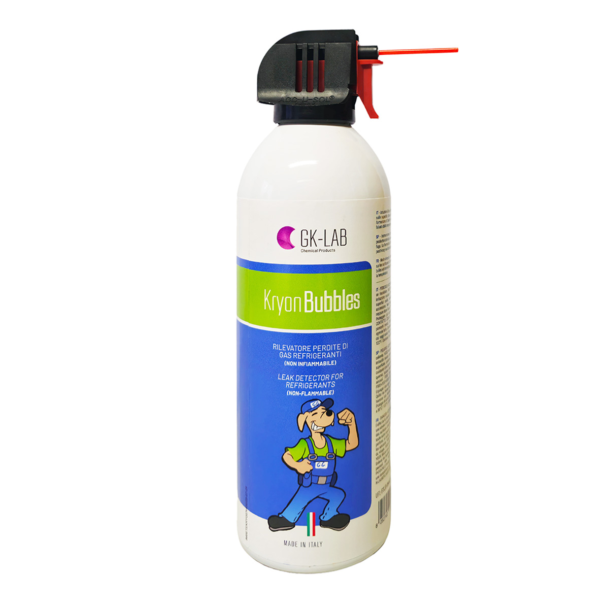 GK-Lab KryonBubbles - Professioneller nicht brennbarer Schaumdetektor für Kältemittelgase HFO, HFC, R290, R744 - in 400 ml Aluminiumspraydose - Nettoinhalt ohne Treibmittel 300 ml.