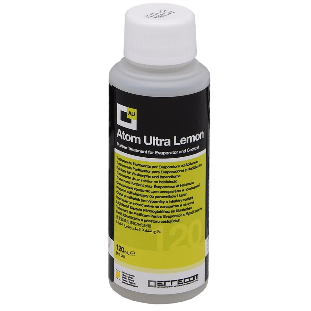 2 x Desinfektionsmittel - Reinigungsbehandlung Nachfüllset für Ultraschallvernebler - ATOM ULTRA 120 ml - LEMON - Desinfektionsmittel registriert in Deutschland (N69544) - Nr. 12 Stück.