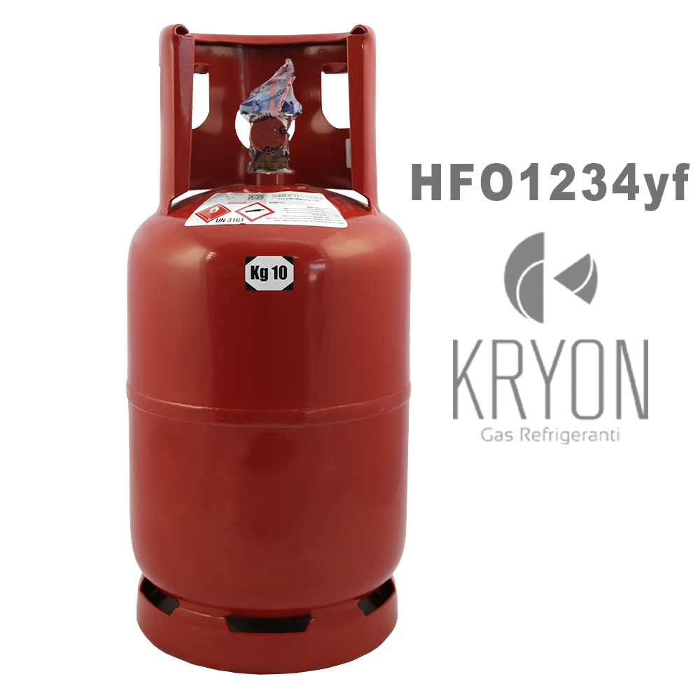 1234yf Kryon® HFO yf in Verpackung 13 Lt / 10 Kg - 42 Bar T-PED - Ventil 21.8 x 1/14 LH (Adapter mit Hochdruck-Schnellkupplungsabgang nicht enthalten) 