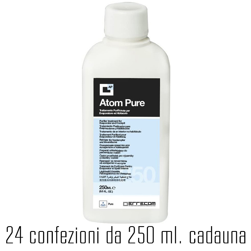 24 x AtomKryon - ATOM LIQUID Desinfektionsmittel - Nachfüllset für AtomKryon Ultraschallvernebler und Purezone Gerät - 250 ml - PURE - Desinfektionsmittel registriert in Deutschland (N69544)