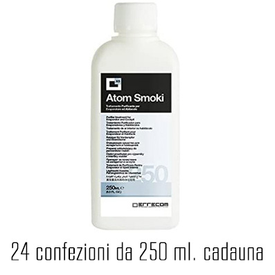 24 x AtomKryon - ATOM LIQUID Desinfektionsmittel - Nachfüllset für AtomKryon Ultraschallvernebler und Purezone Gerät - 250 ml - SMOKI - Desinfektionsmittel registriert in Deutschland (N69544) -  24 Stück.