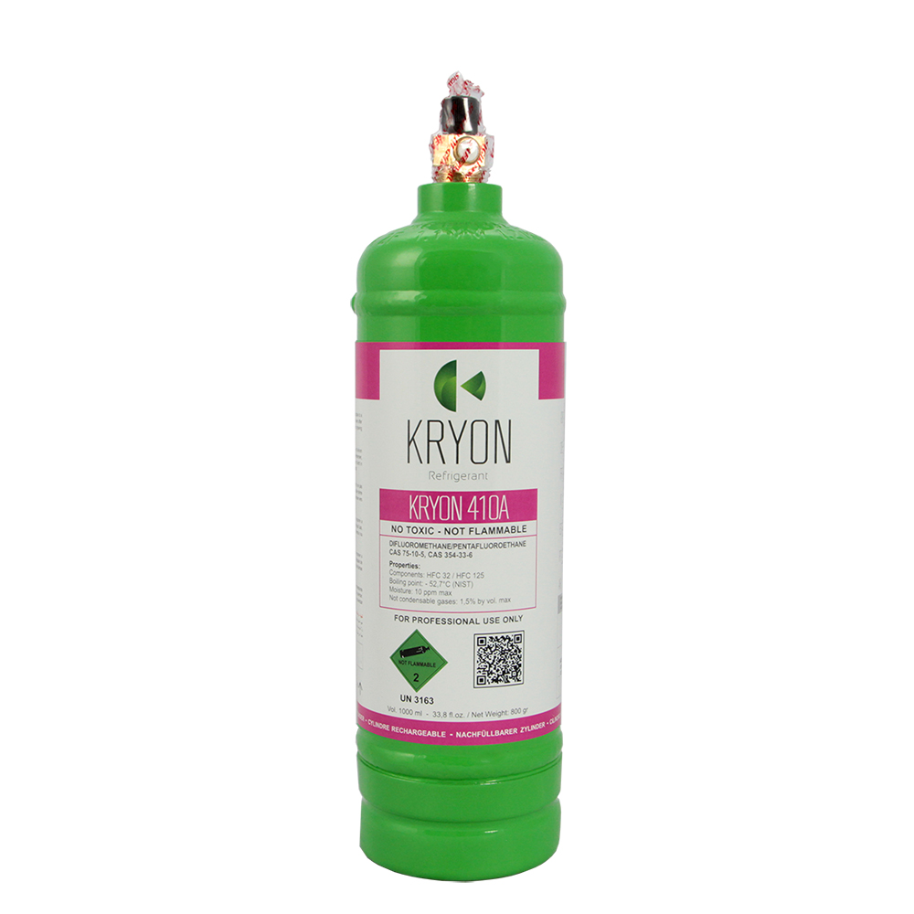 R410A KryoSmart-Zylinder - 1 Lt / 0,8 kg - 48 Bar - Kohlenstoffstahl - Ventil 5/16 SAE RH