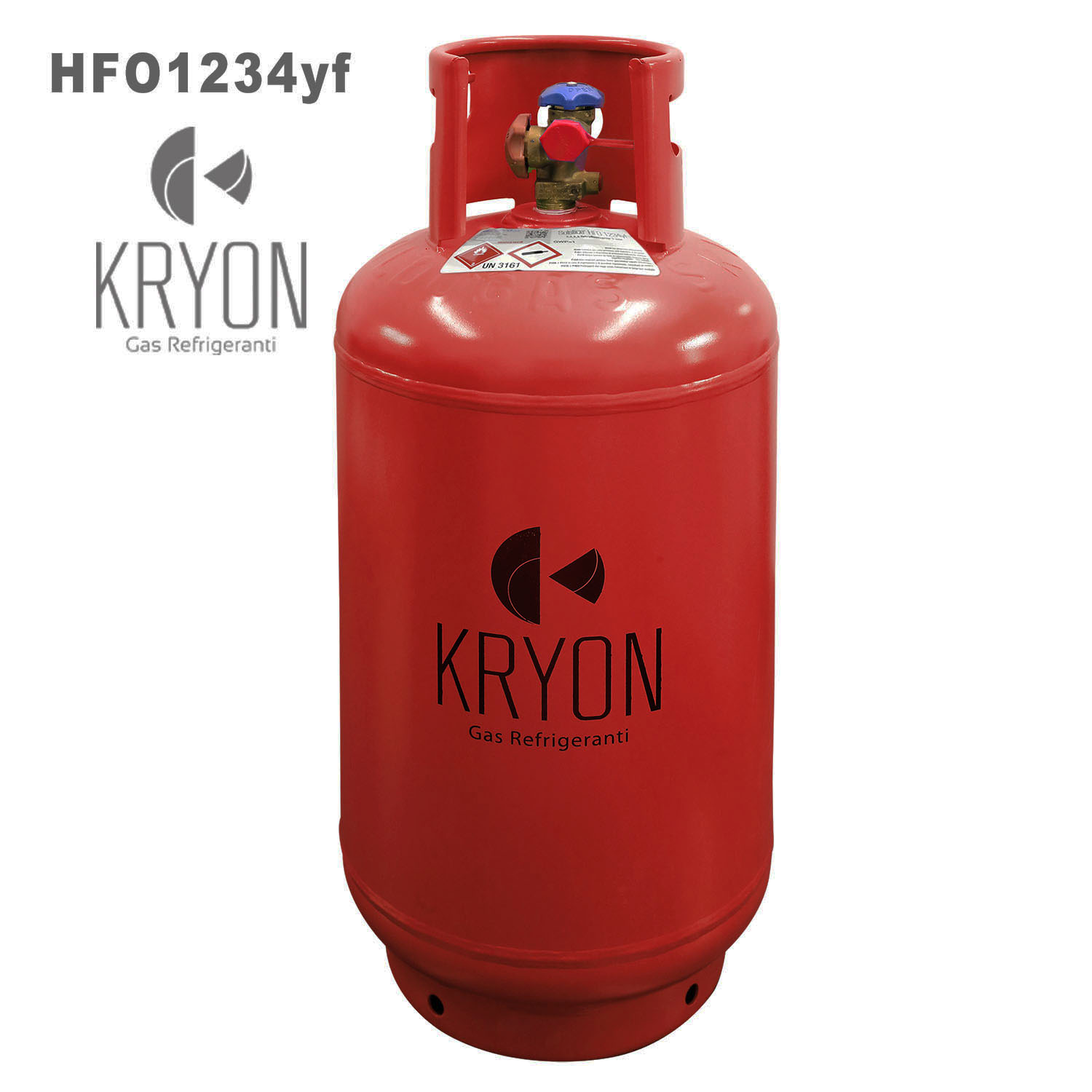 1234yf Kryon® HFO yf im Cylinder 40 Lt / 35 Kg - 42 Bar T-PED - Ventil 21.8 x 1/14 LH (HP J2888 Hochdruck-Auslassadapter nicht enthalten)