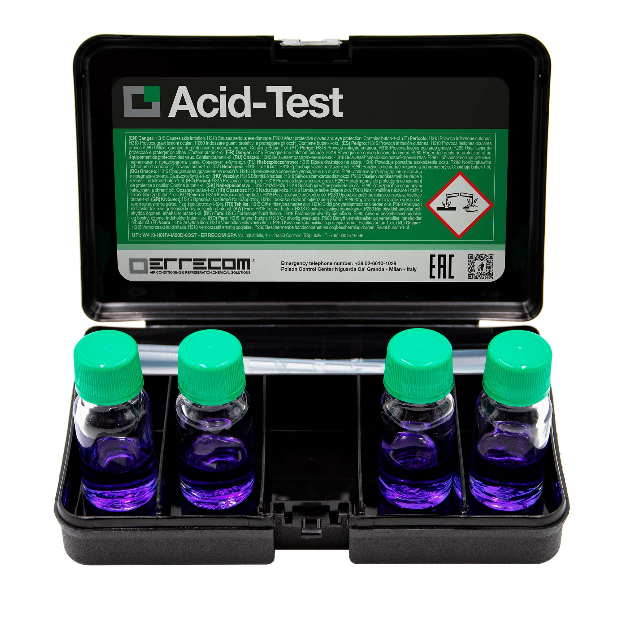 Prüfung auf Säure in Schmierstoffen - ACID TEST - Kit für 4 Tests