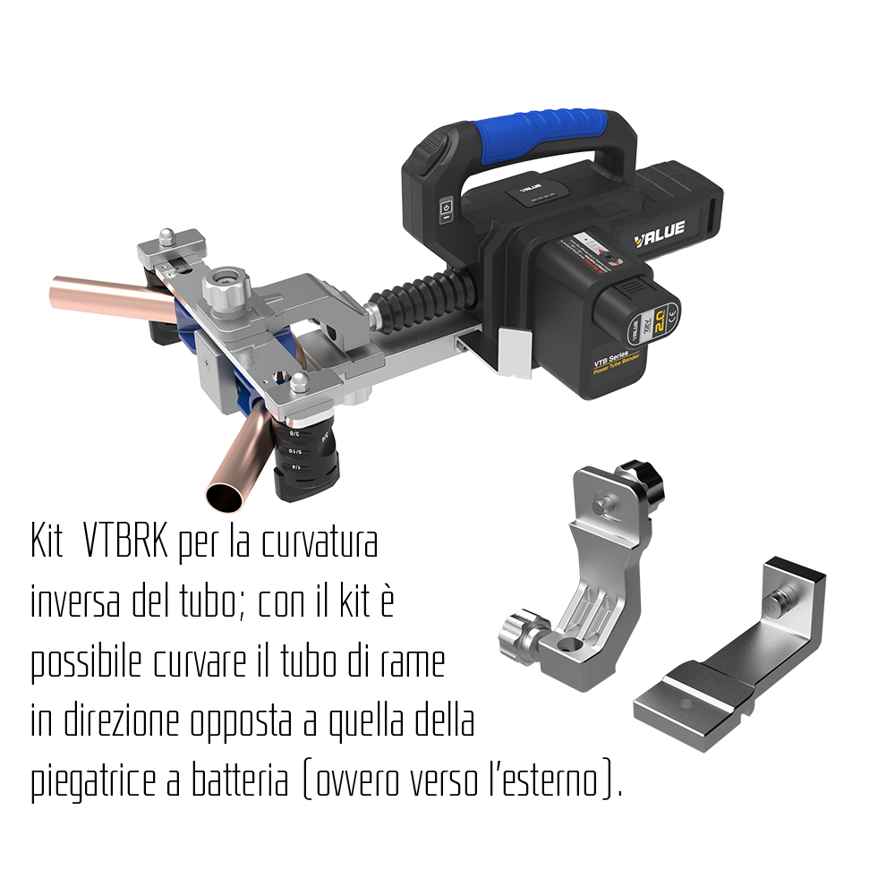 VALUE VTBRK Kupferrohr-Rückbiegesatz (Zubehör für VTB-22L Akku-Rohrbieger)