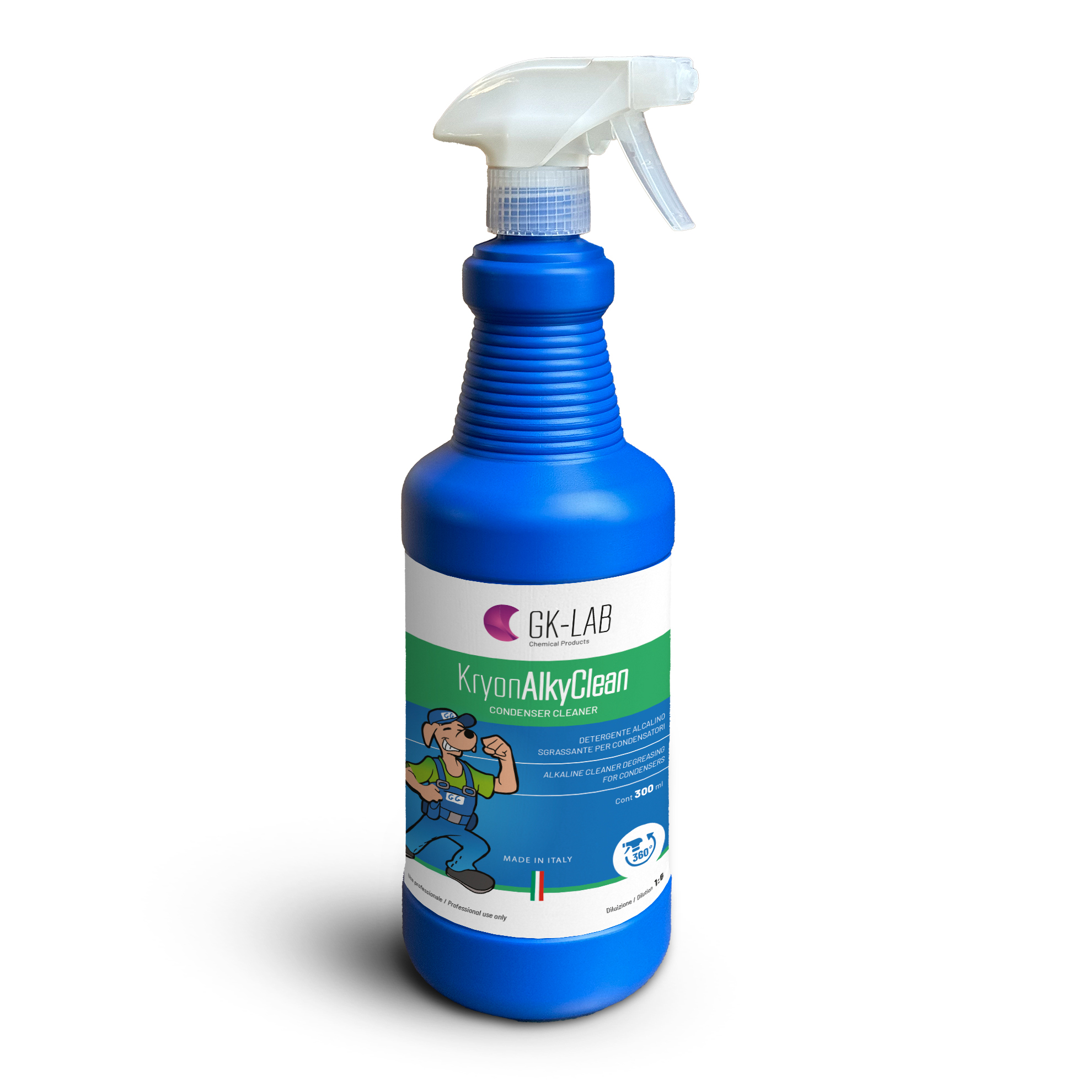 GK-Lab Kryon AlkyClean Alkalisches Kondensator-Reinigungsspray – 1-Liter-Flasche mit 360°-Spender