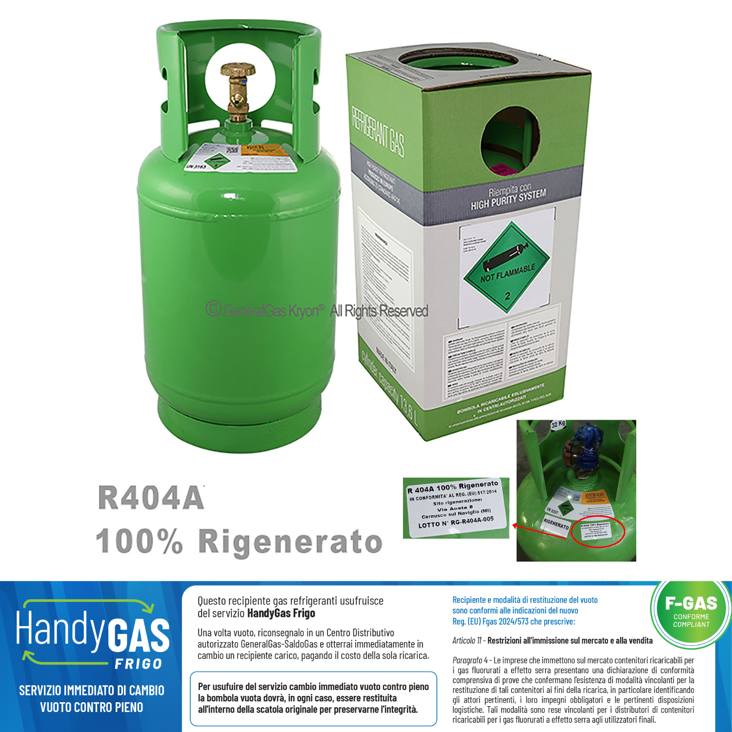 R507 100% regeneriert (entspricht dem AHRI-700 Qualitätsstandard) in Kryobox 12,5 Liter / 42 bar - 10 Kg